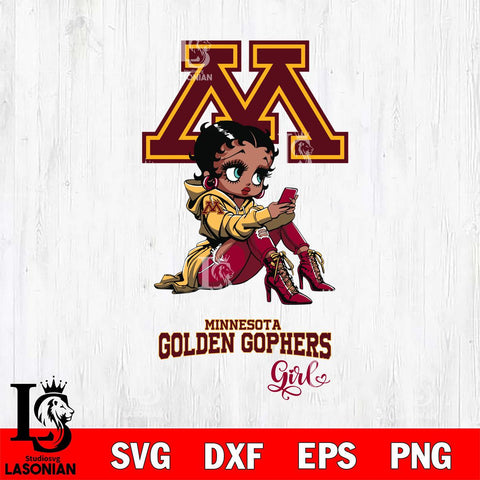 Minnesota Golden Gophers Beauty Black Fan Girl Football, Svg Eps Dxf Png File, Digital Download