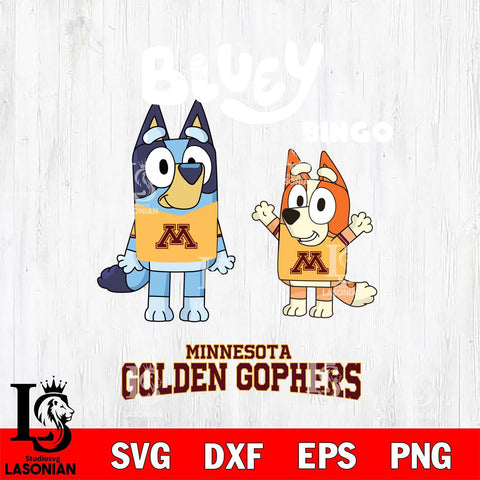 Minnesota Golden Gophers Bluey & Bingo 4 Svg Eps Dxf Png File, NCAA svg, Digital Download, Instant Download