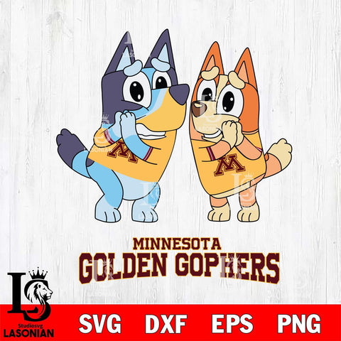 Minnesota Golden Gophers Bluey & Bingo 5 Svg Eps Dxf Png File, NCAA svg, Digital Download, Instant Download