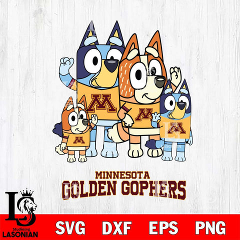 Minnesota Golden Gophers Bluey & Bingo 7 Svg Eps Dxf Png File, NCAA svg, Digital Download, Instant Download