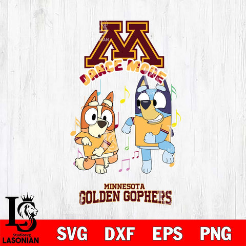 Minnesota Golden Gophers Bluey Bingo Dance Mode Svg Eps Dxf Png File, NCAA svg, Digital Download, Instant Download