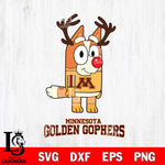 Minnesota Golden Gophers Bluey Chilli Christmas Deer Svg Eps Dxf Png File, Digital Download