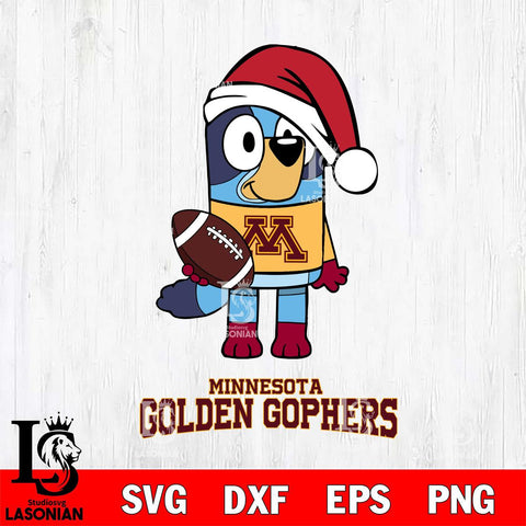 Minnesota Golden Gophers Bluey Christmas Svg Eps Dxf Png File, Digital Download