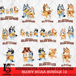 Minnesota Golden Gophers Bluey Dace Mode NCAA Bundle 12 SVG Eps Dxf Png File, Digital Download, Instant Download