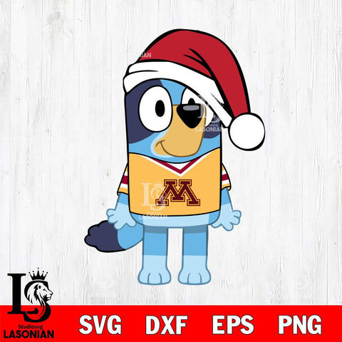 Minnesota Golden Gophers Bluey Dog Christmas Svg Eps Dxf Png File, Digital Download, Instant Download