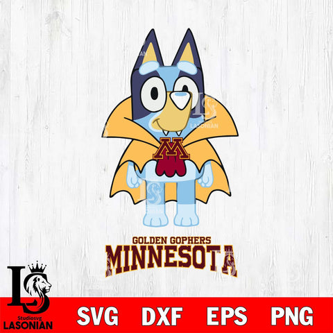 Minnesota Golden Gophers Bluey Dracula Halloween Svg Eps Dxf Png File, Digital Download, Instant Download