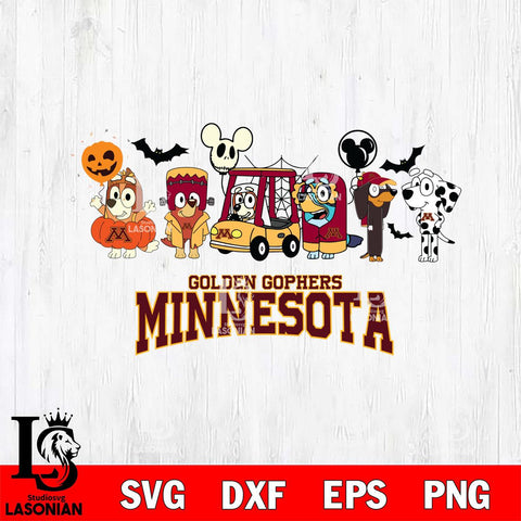 Minnesota Golden Gophers Bluey Halloween Svg Eps Dxf Png File, Digital Download, Instant Download