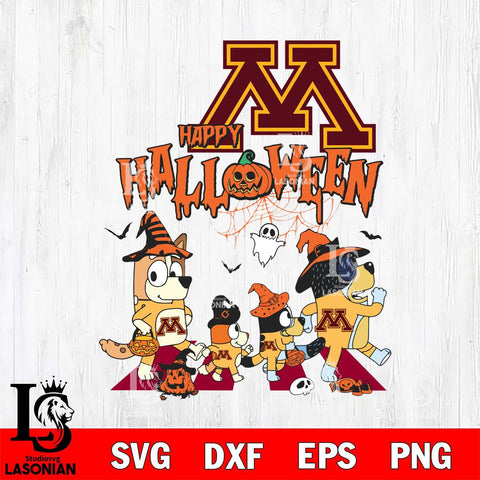 Minnesota Golden Gophers Bluey Halloween Family Svg Eps Dxf Png File, Digital Download, Instant Download