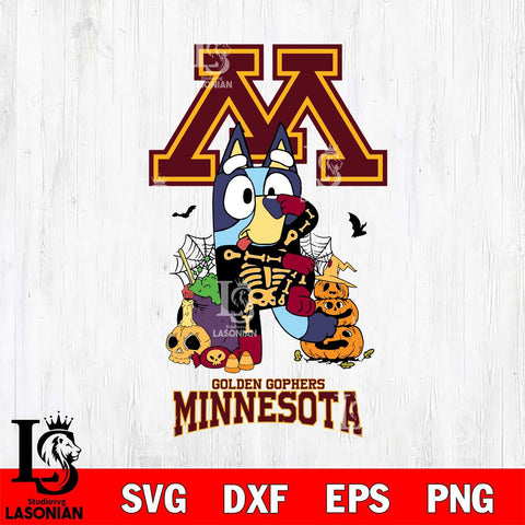 Minnesota Golden Gophers Bluey Halloween NCAA 2 Svg Eps Dxf Png File, Digital Download, Instant Download