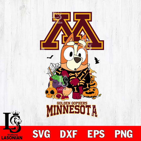 Minnesota Golden Gophers Bluey Halloween NCAA Svg Eps Dxf Png File, Digital Download, Instant Download