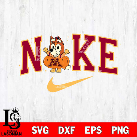 Minnesota Golden Gophers Bluey Halloween Nike NCAA Svg Eps Dxf Png File, Digital Download, Instant Download