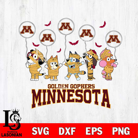 Minnesota Golden Gophers Bluey Halloween Spooky Svg Eps Dxf Png File, Digital Download, Instant Download