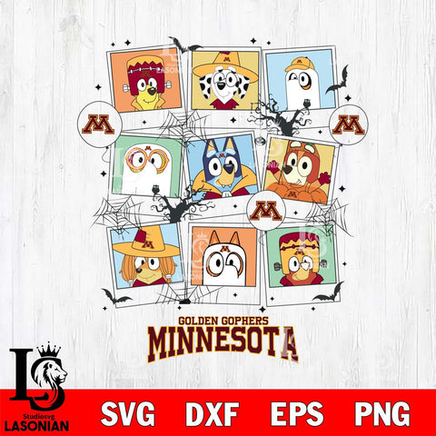Minnesota Golden Gophers Bluey Halloween Sport Svg Eps Dxf Png File, Digital Download, Instant Download