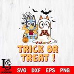 Minnesota Golden Gophers Bluey Trick or Treat Halloween Svg Eps Dxf Png File, Digital Download, Instant Download