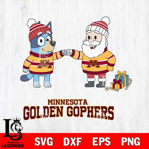 Minnesota Golden Gophers Bluey With Satan Christmas File Cut, NCAA SVG DXF EPS PNG FILE, Digital Download,Instant Download, Silhouette