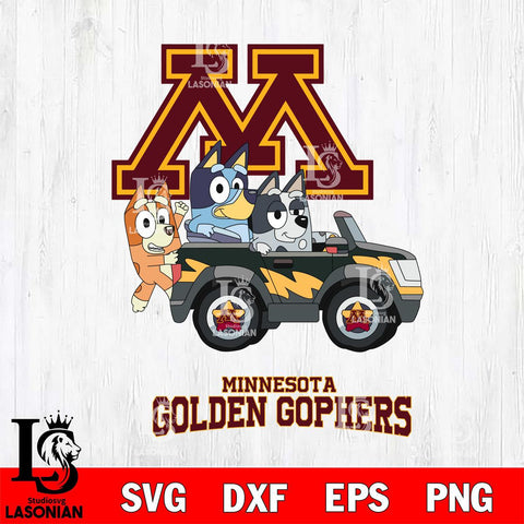 Minnesota Golden Gophers Bluey friends car Svg Eps Dxf Png File, NCAA svg, Digital Download, Instant Download