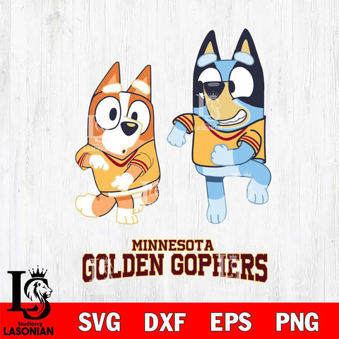 Minnesota Golden Gophers Bluey with Chilli Dance Svg Eps Dxf Png File, Digital Download, Instant Download