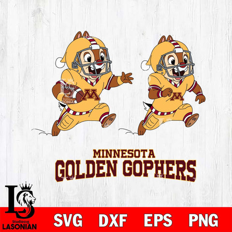 Minnesota Golden Gophers Chip & Dale Football Cricut,Christmas SVG DXF EPS PNG FILE, NCAA Digital Download,Instant Download, Silhouette