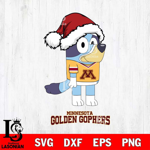 Minnesota Golden Gophers Christmas Bluey Hat Cut Files,Bluey Cricut,Christmas Svg , Bluey svg , Digital Download, dxf eps png pdf file