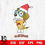 Minnesota Golden Gophers Christmas Bluey Honey Sport Cut Files,Bluey Cricut,Christmas Svg , Bluey svg , Digital Download, dxf eps png pdf file