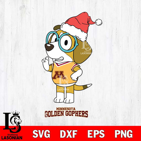 Minnesota Golden Gophers Christmas Bluey Honey Sport Cut Files,Bluey Cricut,Christmas Svg , Bluey svg , Digital Download, dxf eps png pdf file