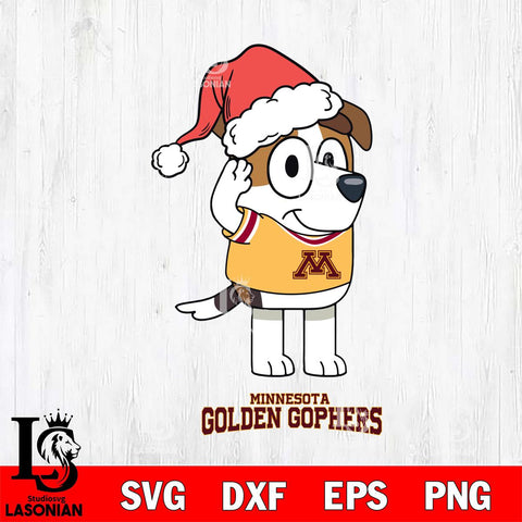 Minnesota Golden Gophers Christmas Bluey Jack Sport Cut Files,Bluey Cricut,Christmas Svg , Bluey svg , Digital Download, dxf eps png pdf file