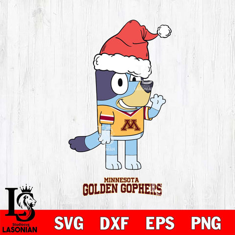 Minnesota Golden Gophers Christmas Bluey Say Hi Cut Files,Bluey Cricut,Christmas Svg , Bluey svg , Digital Download, dxf eps png pdf file
