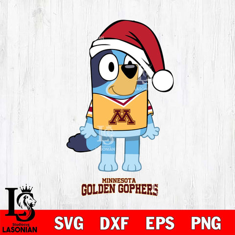 Minnesota Golden Gophers Christmas Bluey Sport Cut Files,Bluey Cricut,Christmas Svg , Bluey svg , Digital Download, dxf eps png pdf file