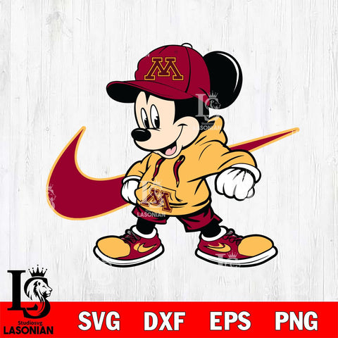 Minnesota Golden Gophers Cool Mickey Mouse Svg Eps Dxf Png File, NCAA svg, Digital Download, Instant Download