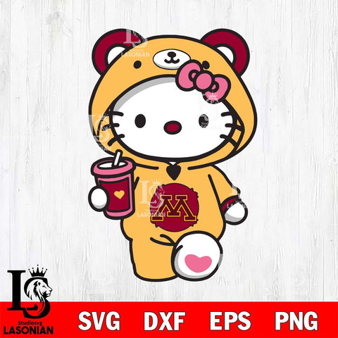 Minnesota Golden Gophers Cute Hello Kitty Svg Eps Dxf Png File, Digital Download, Instant Download