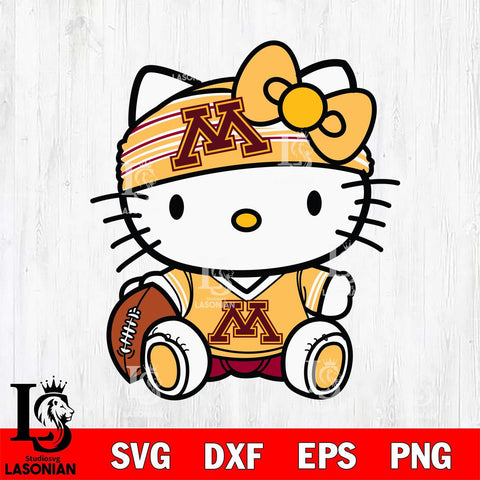 Minnesota Golden Gophers Cute Hello Kitty Football 12 Svg Eps Dxf Png File, NCAA svg, Digital Download, Instant Download