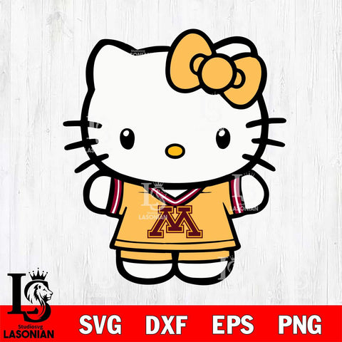 Minnesota Golden Gophers Cute Hello Kitty Football 6 Svg Eps Dxf Png File, NCAA svg, Digital Download, Instant Download
