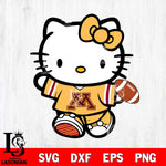 Minnesota Golden Gophers Cute Hello Kitty Football 7 Svg Eps Dxf Png File, NCAA svg, Digital Download, Instant Download
