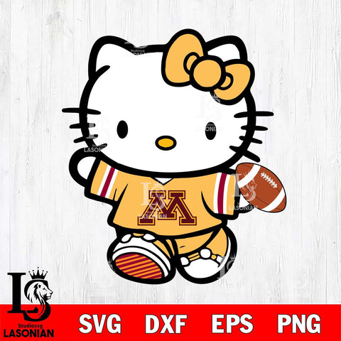 Minnesota Golden Gophers Cute Hello Kitty Football 7 Svg Eps Dxf Png File, NCAA svg, Digital Download, Instant Download