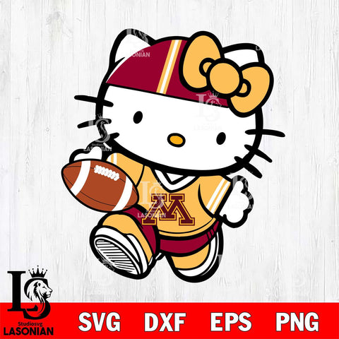 Minnesota Golden Gophers Cute Hello Kitty Football 9 Svg Eps Dxf Png File, NCAA svg, Digital Download, Instant Download