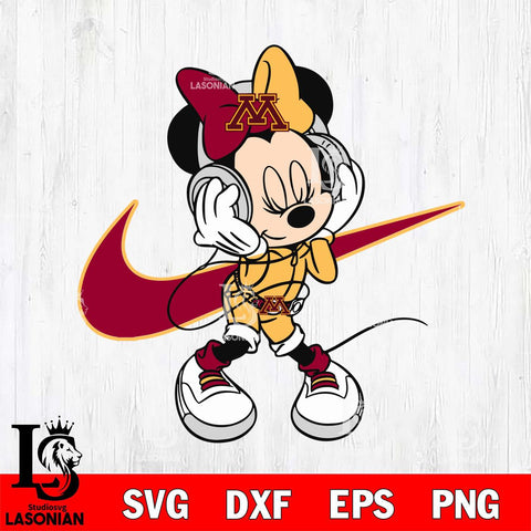 Minnesota Golden Gophers Cute Minnie Mouse Dancing Svg Eps Dxf Png File, NCAA svg, Digital Download, Instant Download