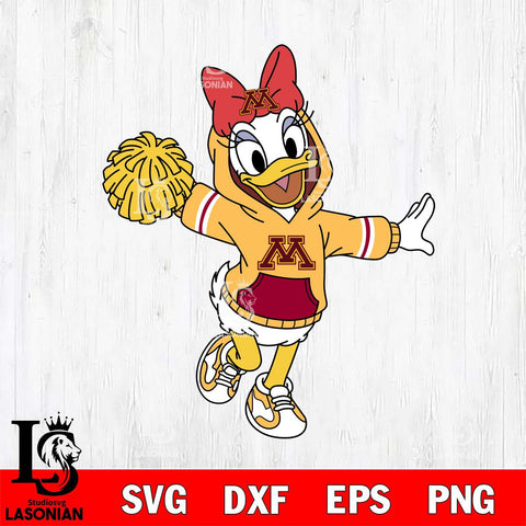 Minnesota Golden Gophers Daisy Duck Cheerleader Christmas File Cut, NCAA SVG DXF EPS PNG FILE, Digital Download , Criucut , Silhouette