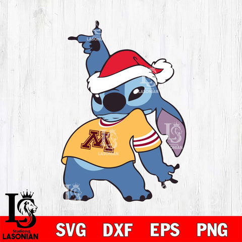 Minnesota Golden Gophers Disney Lilo & Stitch Christmas Svg Eps Dxf Png File, Digital Download, Instant Download