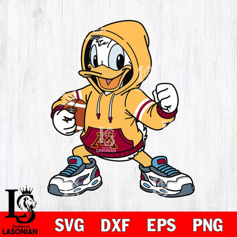 Minnesota Golden Gophers Donald Duck Disney Christmas File Cut, NCAA SVG DXF EPS PNG FILE, Digital Download , Criucut , Silhouette