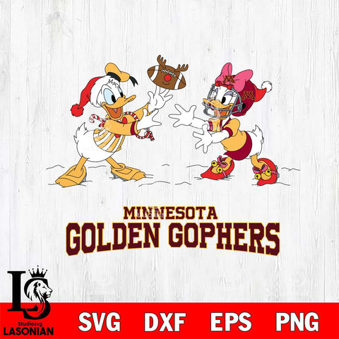 Minnesota Golden Gophers Donald Duck & Daisy Duck Football Cricut,Christmas SVG DXF EPS PNG FILE, NCAA Digital Download,Instant Download, Silhouette