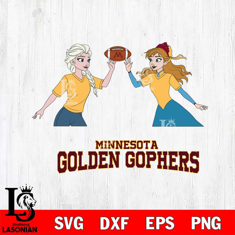 Minnesota Golden Gophers Elsa & Anna Football Cricut,Christmas SVG DXF EPS PNG FILE, NCAA Digital Download,Instant Download, Silhouette