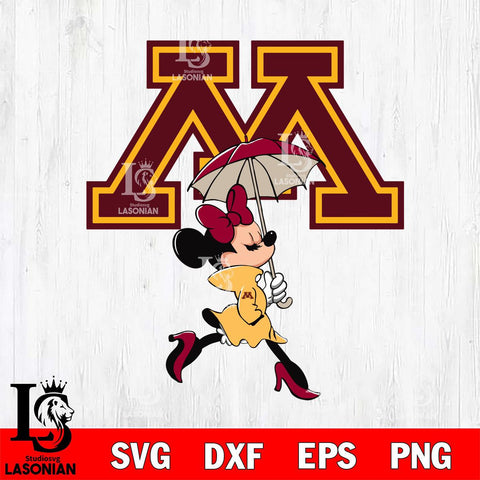 Minnesota Golden Gophers Fancy Minnie Svg Eps Dxf Png File, Digital Download, Instant Download