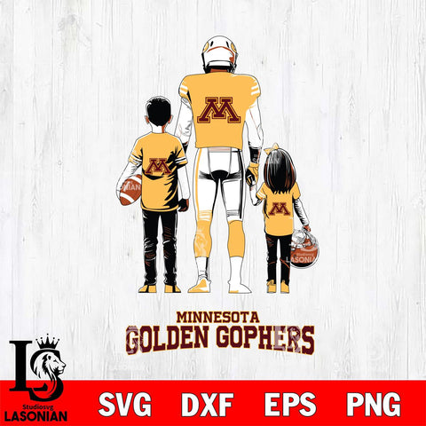 Minnesota Golden Gophers Father And Child Football SVG DXF EPS PNG FILE,NCAA SVG, Father day Digital Download,Instant Download, Silhouette
