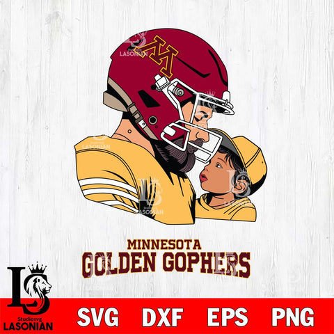 Minnesota Golden Gophers Father And Child Rugby SVG DXF EPS PNG FILE,NCAA SVG, Father day Digital Download,Instant Download, Silhouette