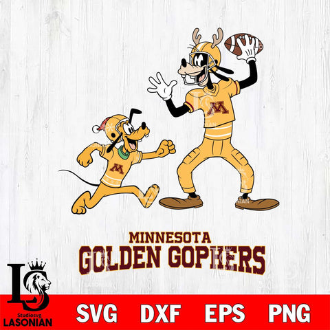 Minnesota Golden Gophers Goofy & Pluto Football Cricut,Christmas SVG DXF EPS PNG FILE, NCAA Digital Download,Instant Download, Silhouette