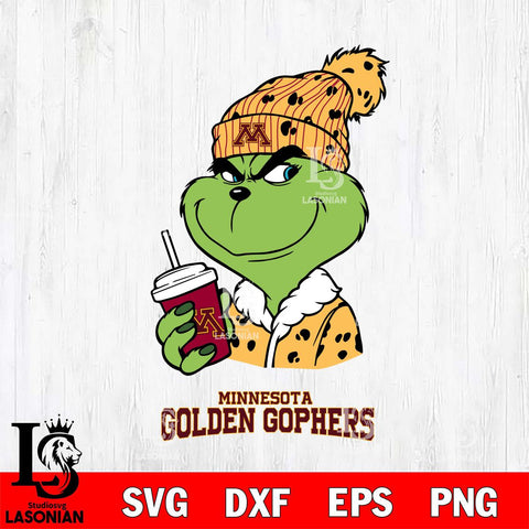 Minnesota Golden Gophers Grinch Cofffe Christmas Cut Files Cricut, Svg Dxf Eps Png file, Digital download , Silhouette