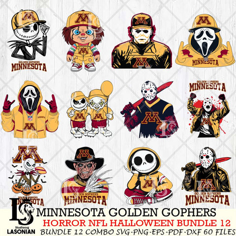 Minnesota Golden Gophers Halloween Bundle 12 SVG Svg Eps Dxf Png File, NCAA bundle svg, Digital Download, Instant Download