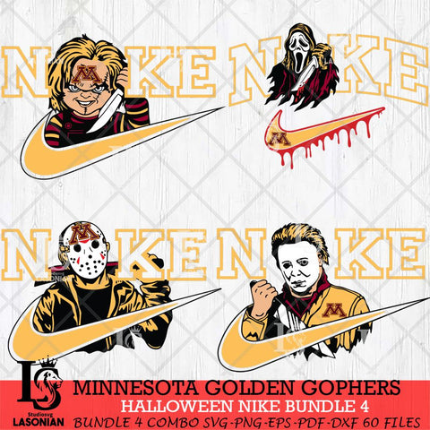 Minnesota Golden Gophers Halloween Nike NCAA Bundle 4 Svg Eps Dxf Png File, Digital Download, Instant Download