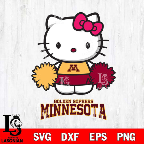 Minnesota Golden Gophers Hello Kitty Cheerleader 2 Svg Eps Dxf Png File, Digital Download, Instant Download
