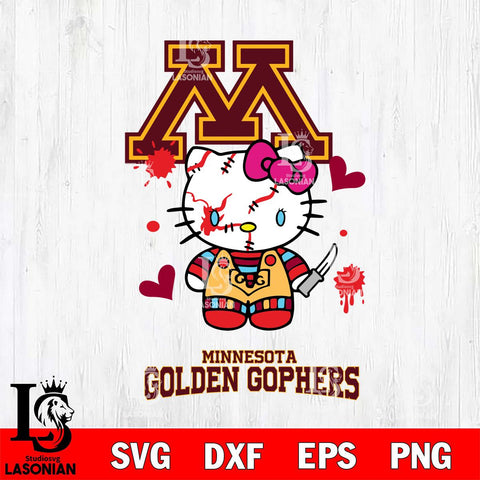 Minnesota Golden Gophers Hello Kitty Horror 2 Svg Eps Dxf Png File, Digital Download